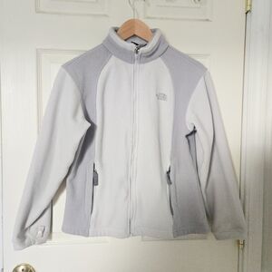 The North Face Khumbu Fleece Jacket Women's Small Full Zip White Gray Y2k